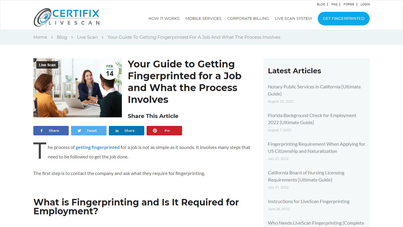 Your Guide to Getting Fingerprinted for a Job and What the Process ...