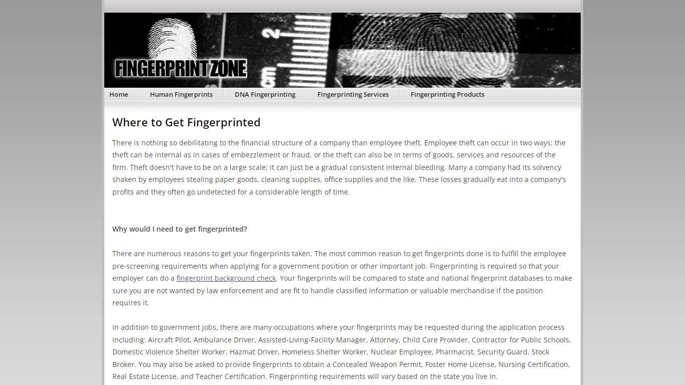 Where to Get Fingerprinted - FingerprintZone.com